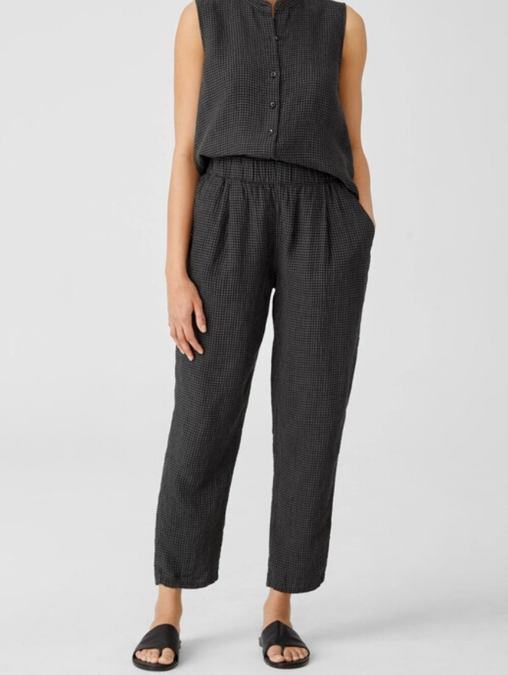 Eileen Fisher Organic Linen Tapered Lightweight Pants Size M